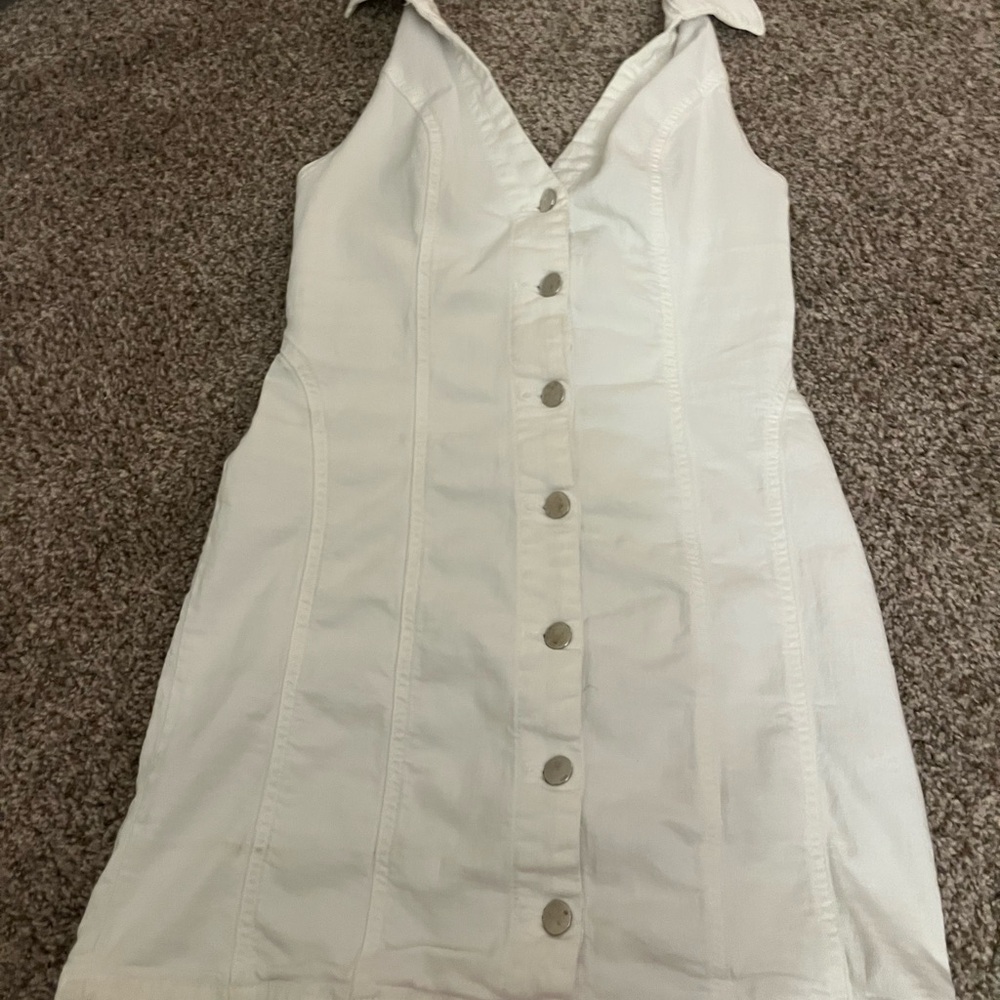 Denim White Button-Down Dress